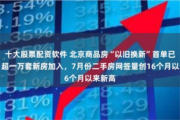 十大股票配资软件 北京商品房“以旧换新”首单已成交，超一万套新房加入，7月份二手房网签量创16个月以来新高