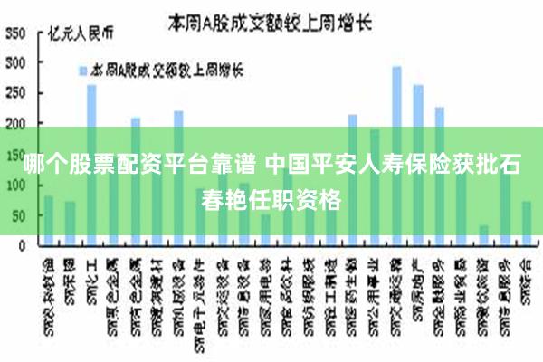 哪个股票配资平台靠谱 中国平安人寿保险获批石春艳任职资格